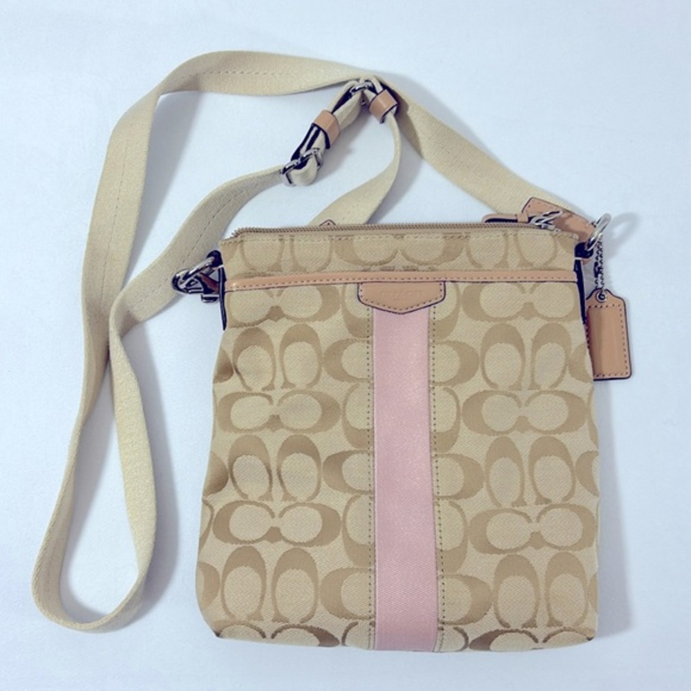 Coach Signature Stripe Crossbody Vintage Bag ** - Picture 1 of 11